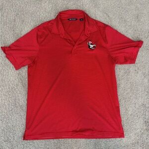 NC State Wolfpack Cutter and Buck Red Striped Men's Polo Shirt -Size L